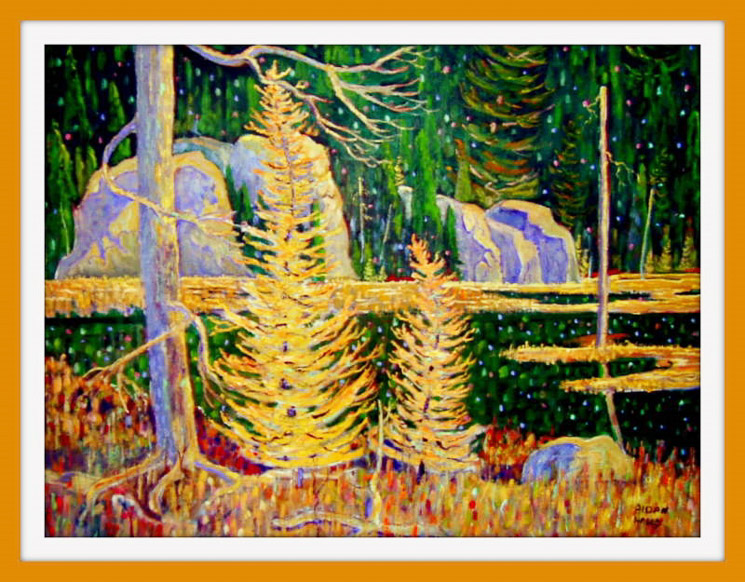 Algonquin  November Tamaracs   Oil  24 x 30   $1100