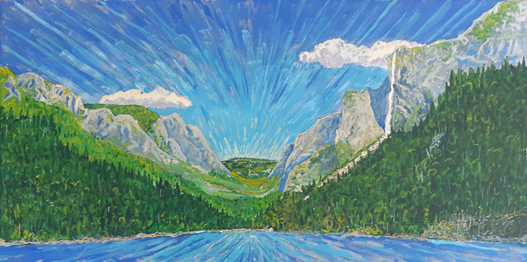 NF Pissing Mare Falls  Western Brook Pond   Gros Morne   Acr.   15x30  $675
