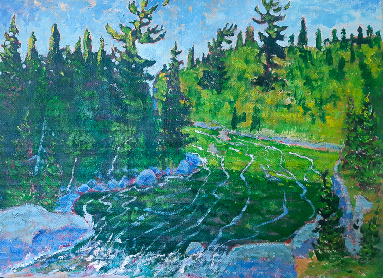 Sun & Shade on the Madawaska River   9 x 12    ACRYLIC      $300