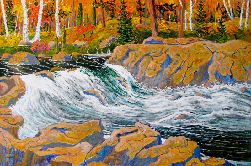 Oxtongue River oil painting by Canadian artist Aidan Haley of Prince Edward County, Ontario